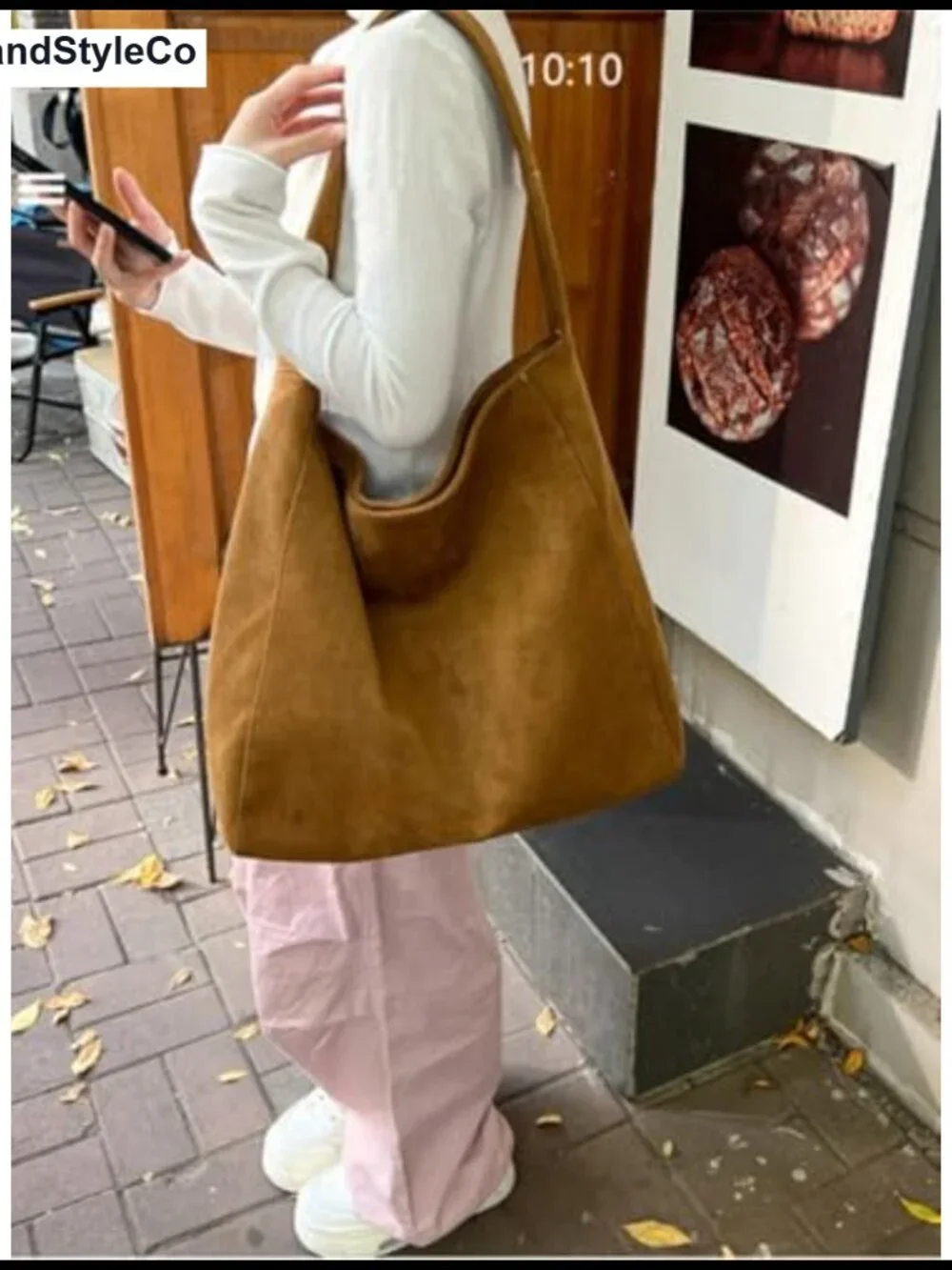 Faux Suede Slouchy Hobo Bag Crossbody Shoulder Tote Purse Handbag